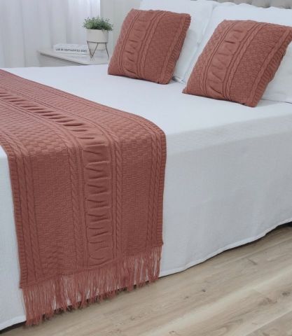 peseira em  tricô 260x60 jade  na cor matte  king