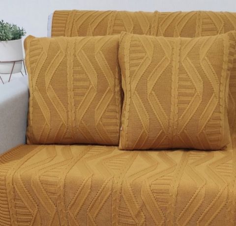 capa de almofada em tricô 50x30 helena cor linhaça